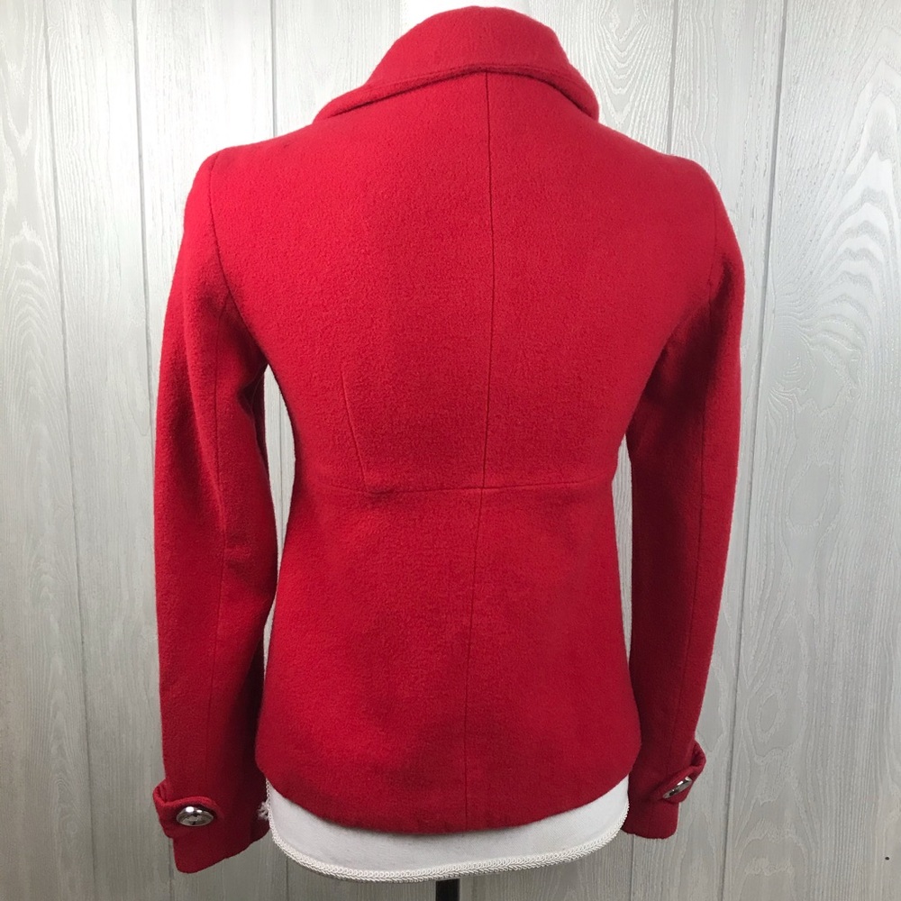 Michael Kors Solid Red Wool Button Front Lined Ja… - image 5